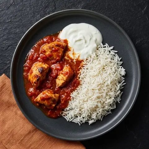 Kurczak tikka z jogurtem i ryżem basmati