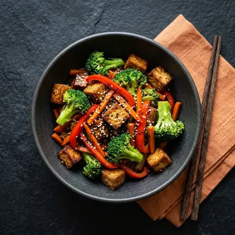 Tofu z warzywami z woka