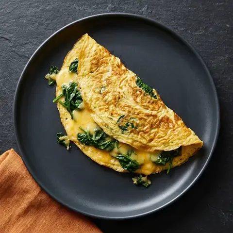 Omlet z serem i szpinakiem